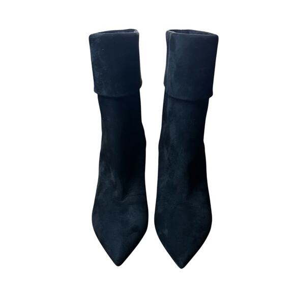 Saint Laurent Silver Monogram Niki Booties In Black Suede  EU 38.5 US 8.5 - Picture 2 of 12